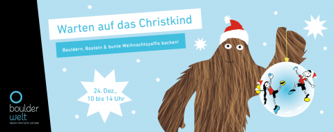 Warten auf das Christkind an Weihnachten in der Boulderwelt Frankfurt mit Bouldern, Basteln und Backen für Kinder