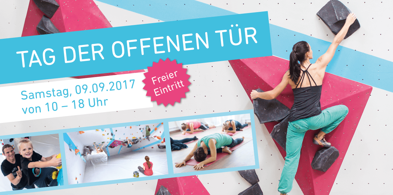 Am 9. September ist Tag der offenen Tür 2017 in der Boulderwelt Frankfurt