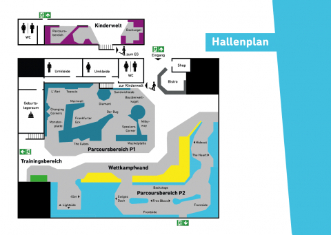 Hallenplan Boulderwelt Frankfurt