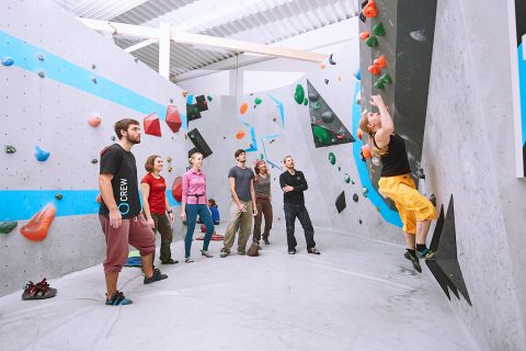 Tech-Session in der Boulderwelt Frankfurt Event für mehr Technik beim Bouldern