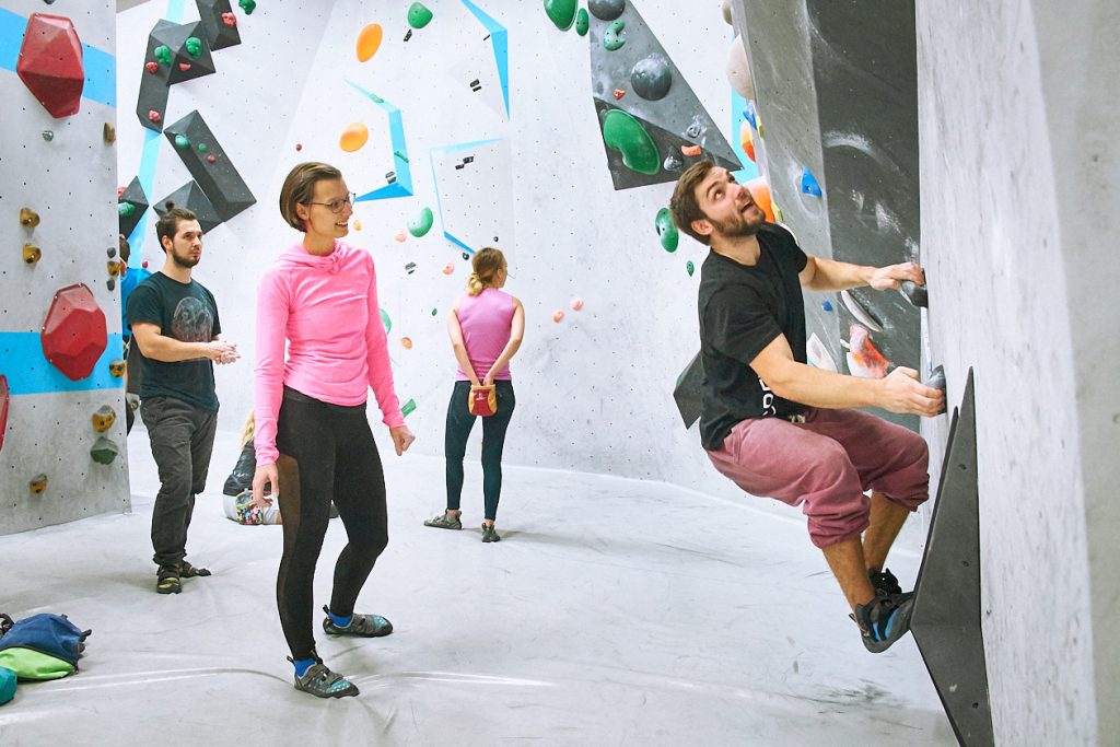 Tech-Session in der Boulderwelt Frankfurt Event für mehr Technik beim Bouldern