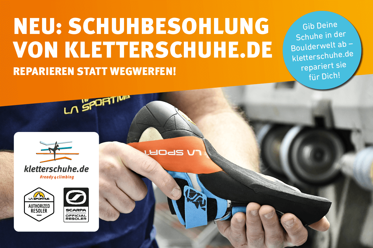 Neu: Schuhbesohlung von Kletterschuhe.de