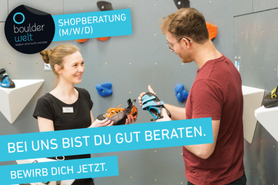 Die Boulderwelt sucht eine Shopberatung