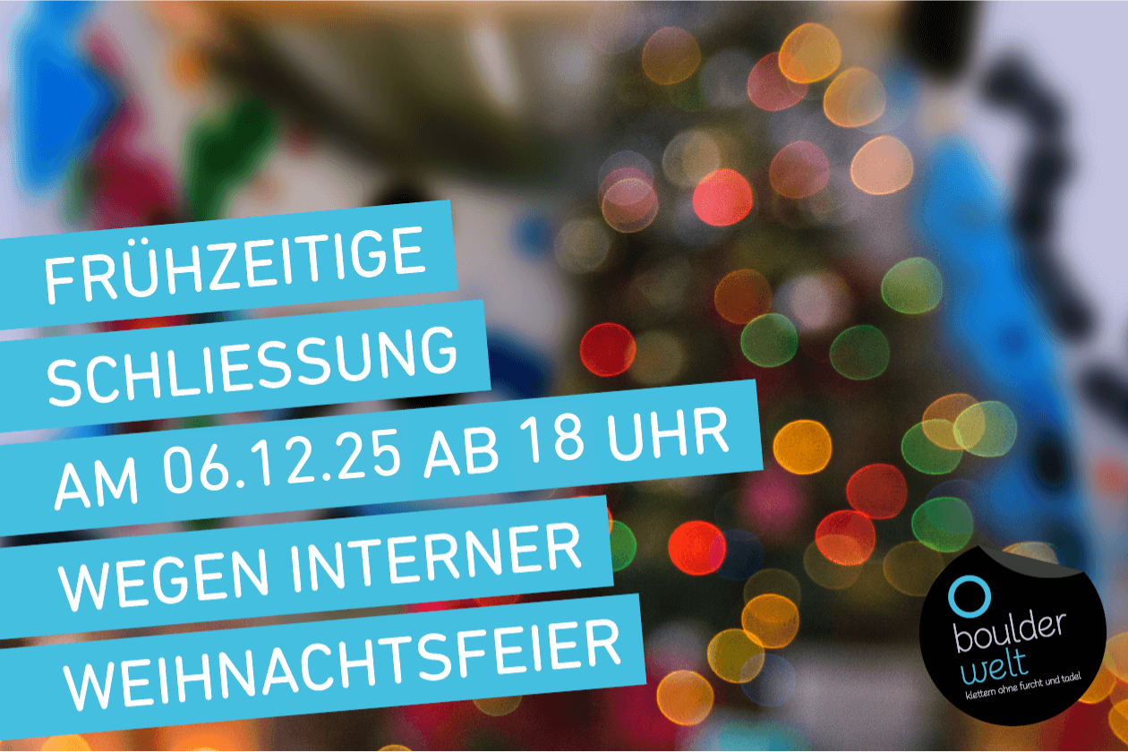 Frühzeitige Schließung am 06.12.25 ab 18 Uhr wegen interner Weihnachtsfeier
